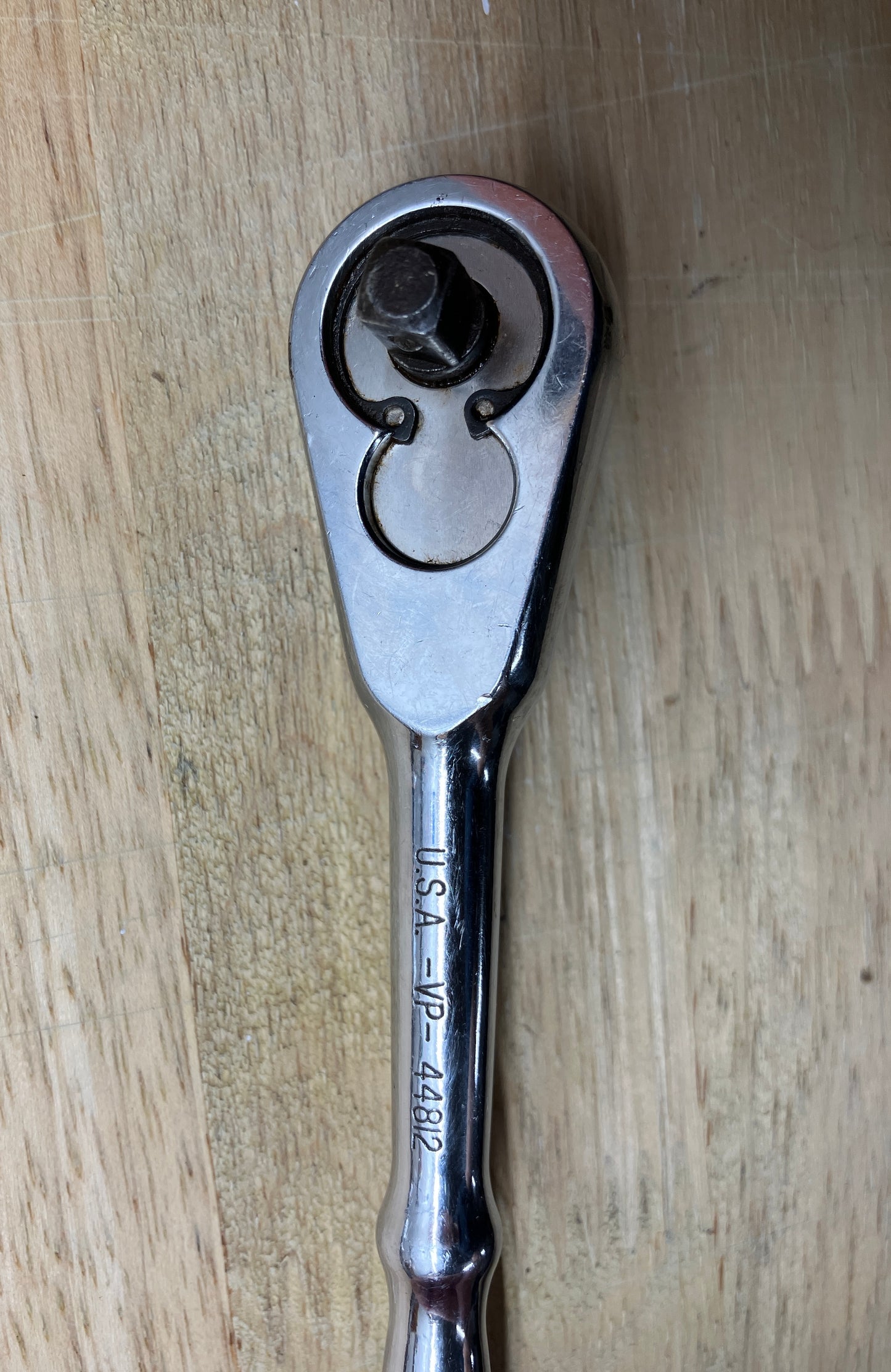 Vintage Craftsmal Full Polish 1/4" Drive Pear Head Quick Release Ratchet -VP- 44812 USA