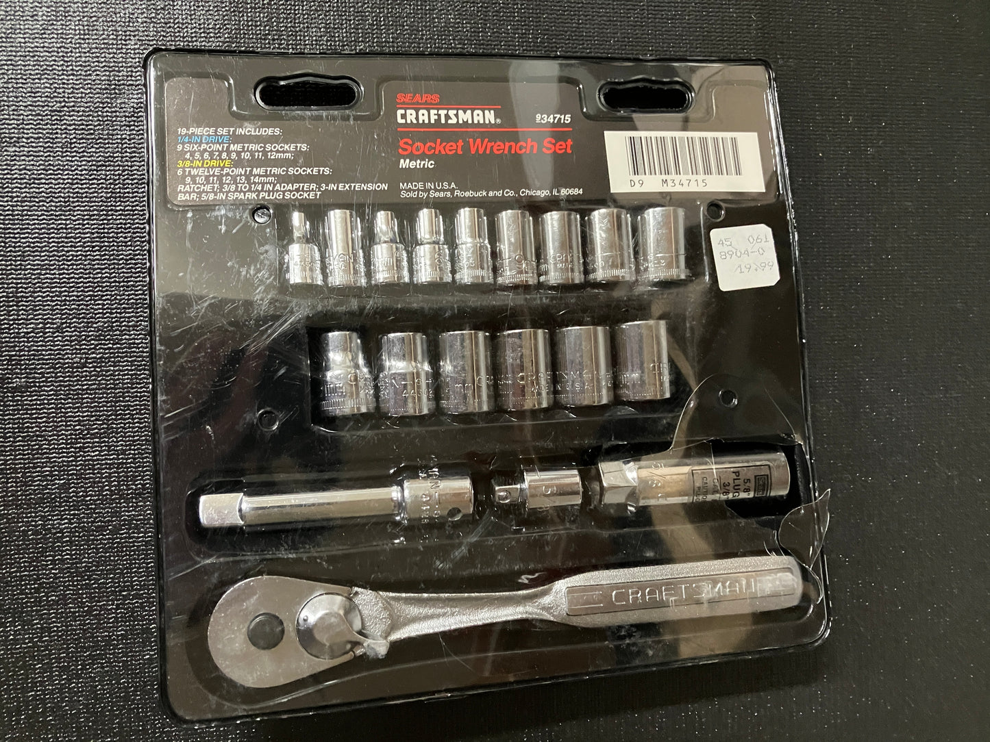 Vintage NOS Craftsman socket wrench set 34715