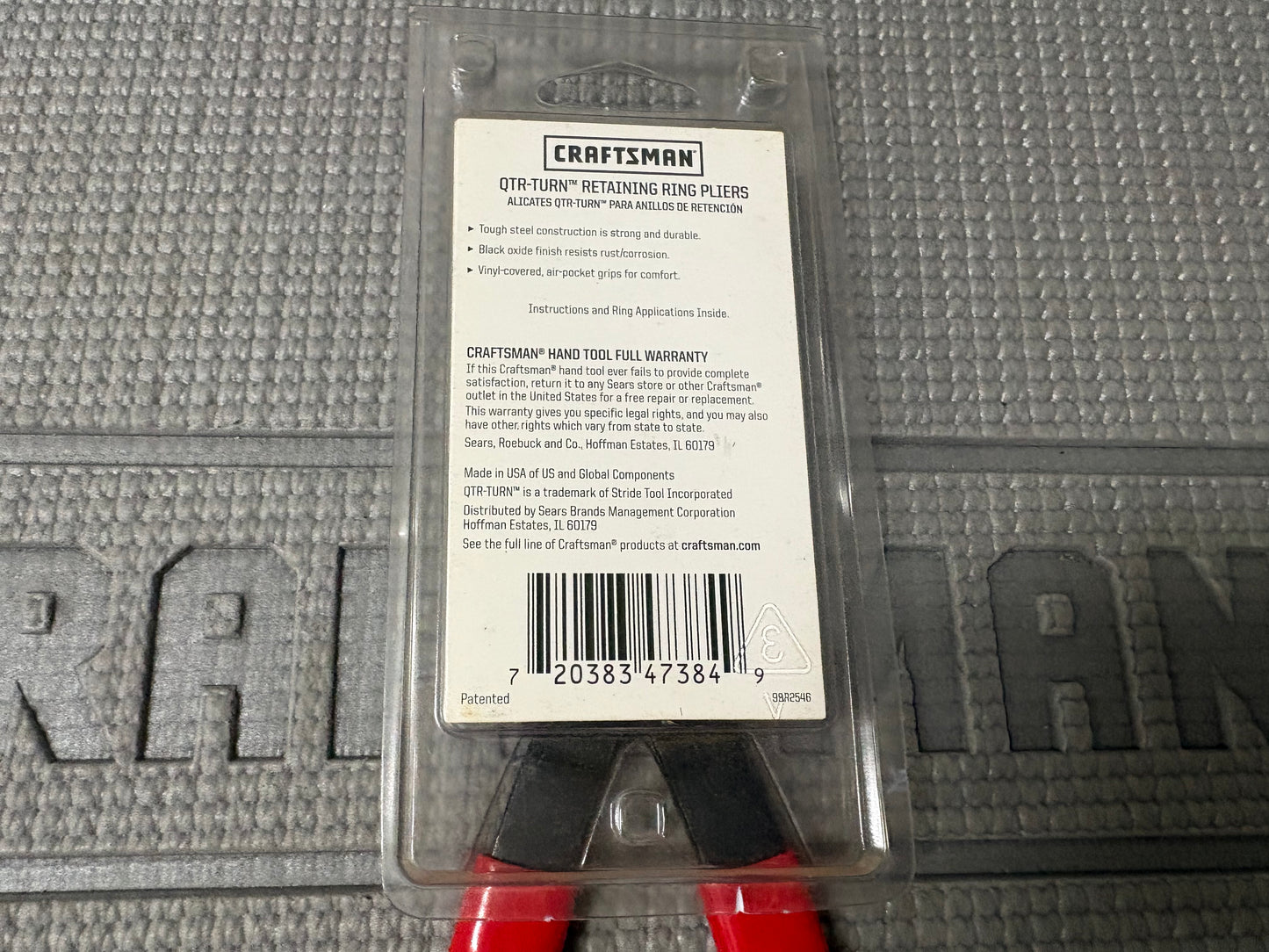 NOS Craftsman USA Qtr-Turn Convertible Retaining Snap Ring Pliers 47384 New!