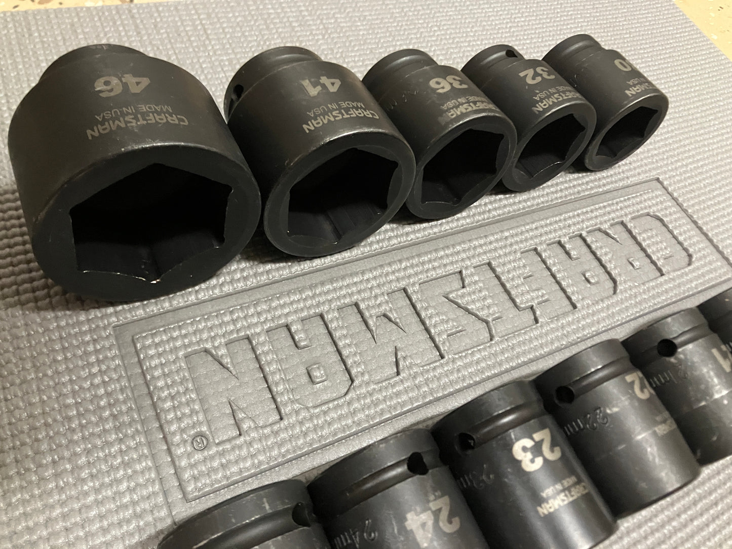 Vintage Craftsman 12pc 3/4" Drive 19-46mm Easy Read Impact Socket Set 18794 USA