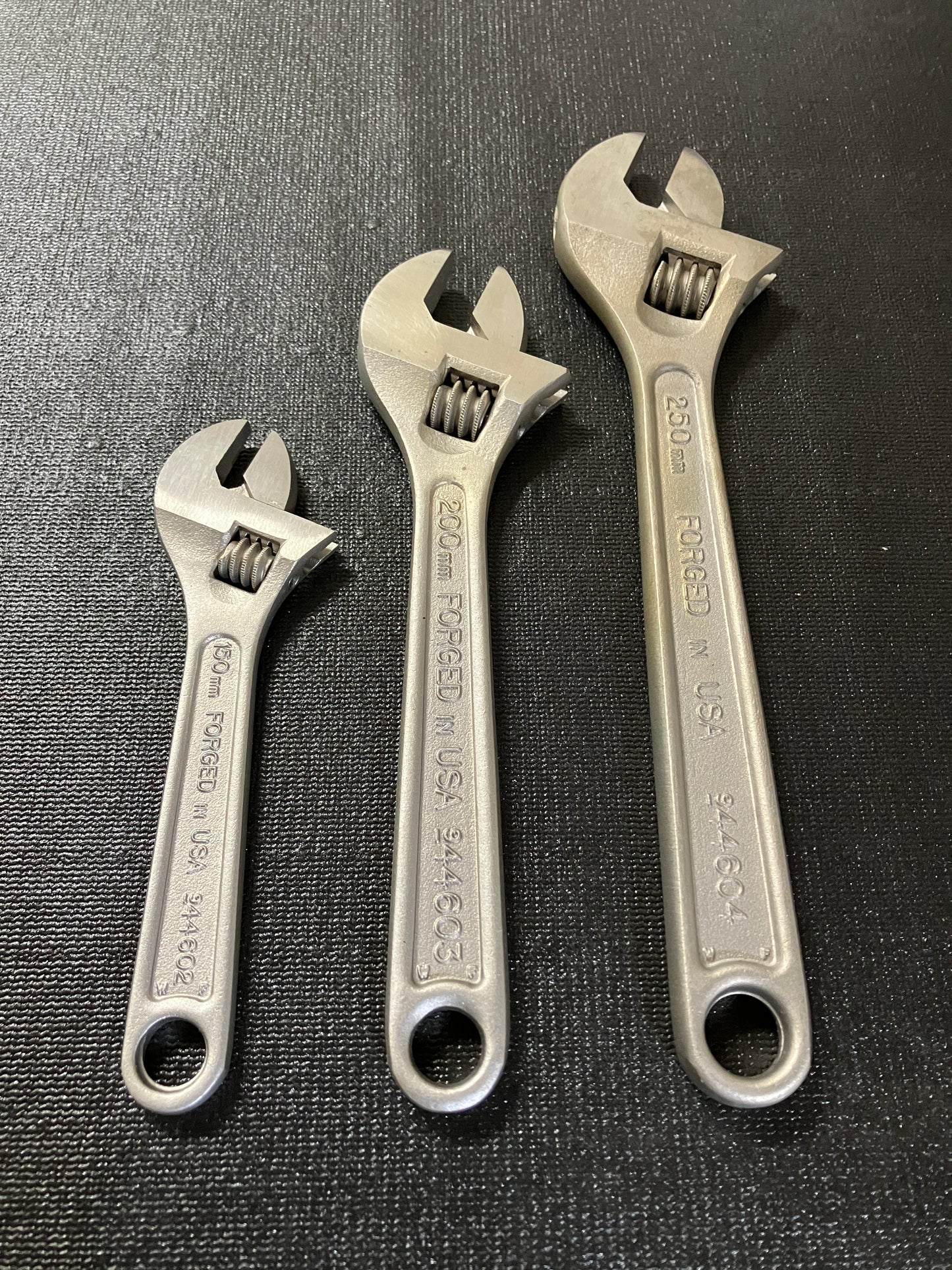 Vintage Craftsman 3pc Adjustable Wrench Set 44664 USA 6”, 8,” and 10”