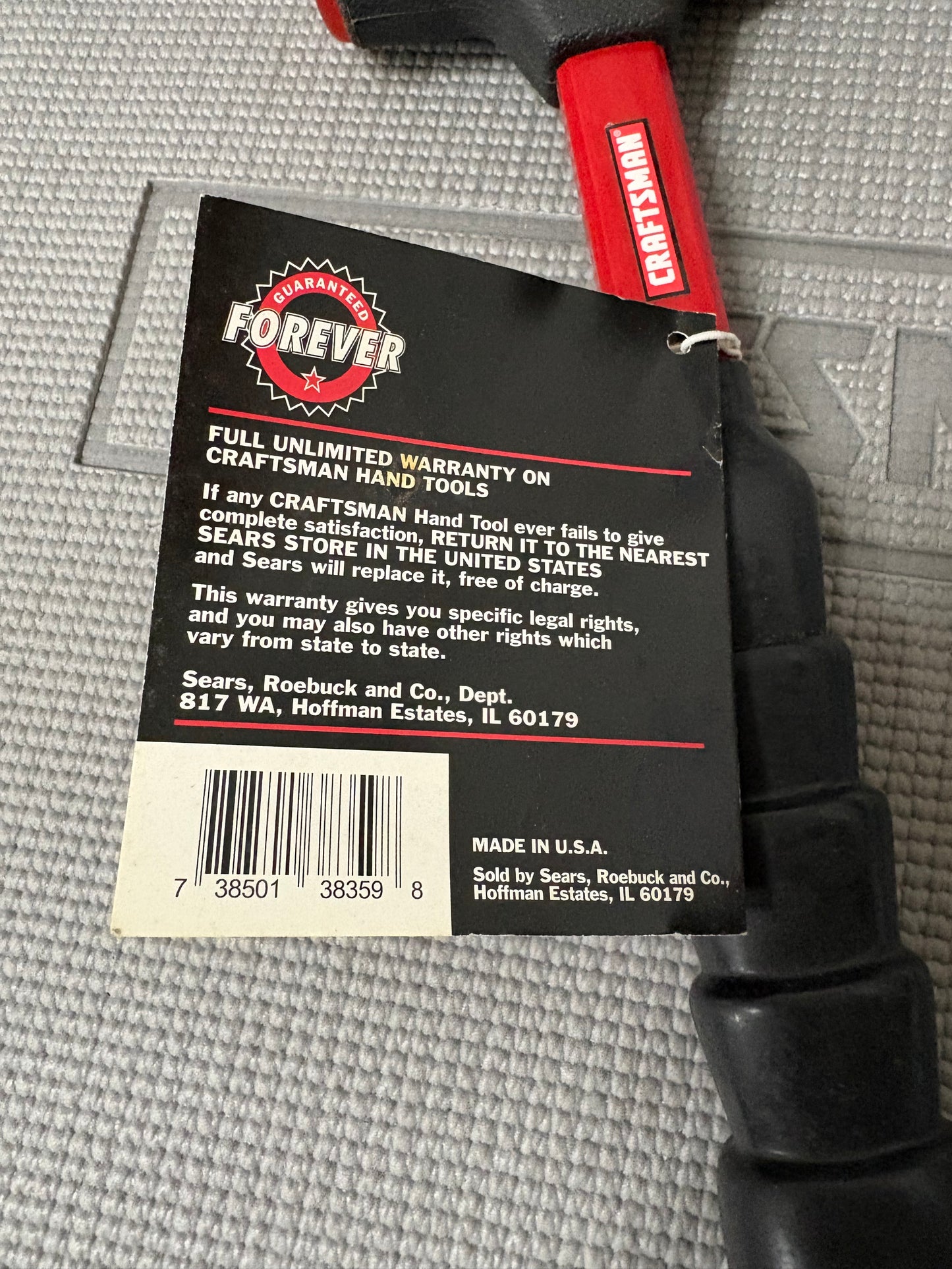 NOS Sears Craftsman 1Lb Dead Blow Hammer 38359 Made in USA