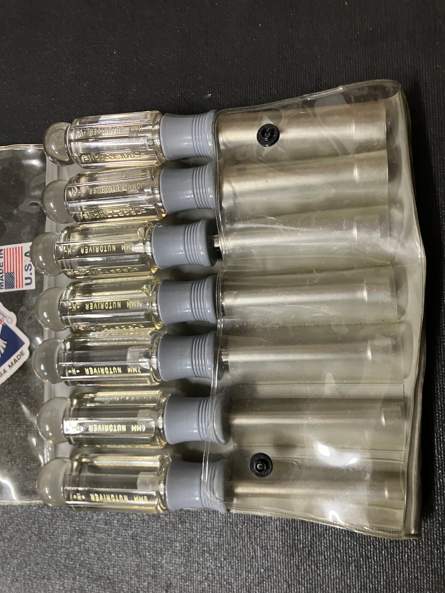Sears Craftsman Metric Clear Handle Nut Driver Set 4197 USA Excellent Condition