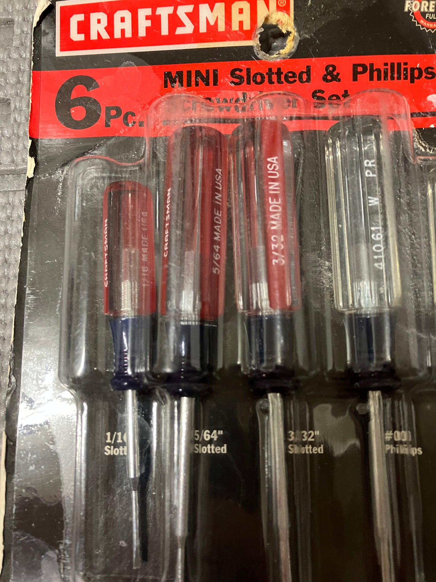 Craftsman 6-Piece Mini Screwdriver Set USA Made Slotted Phillips