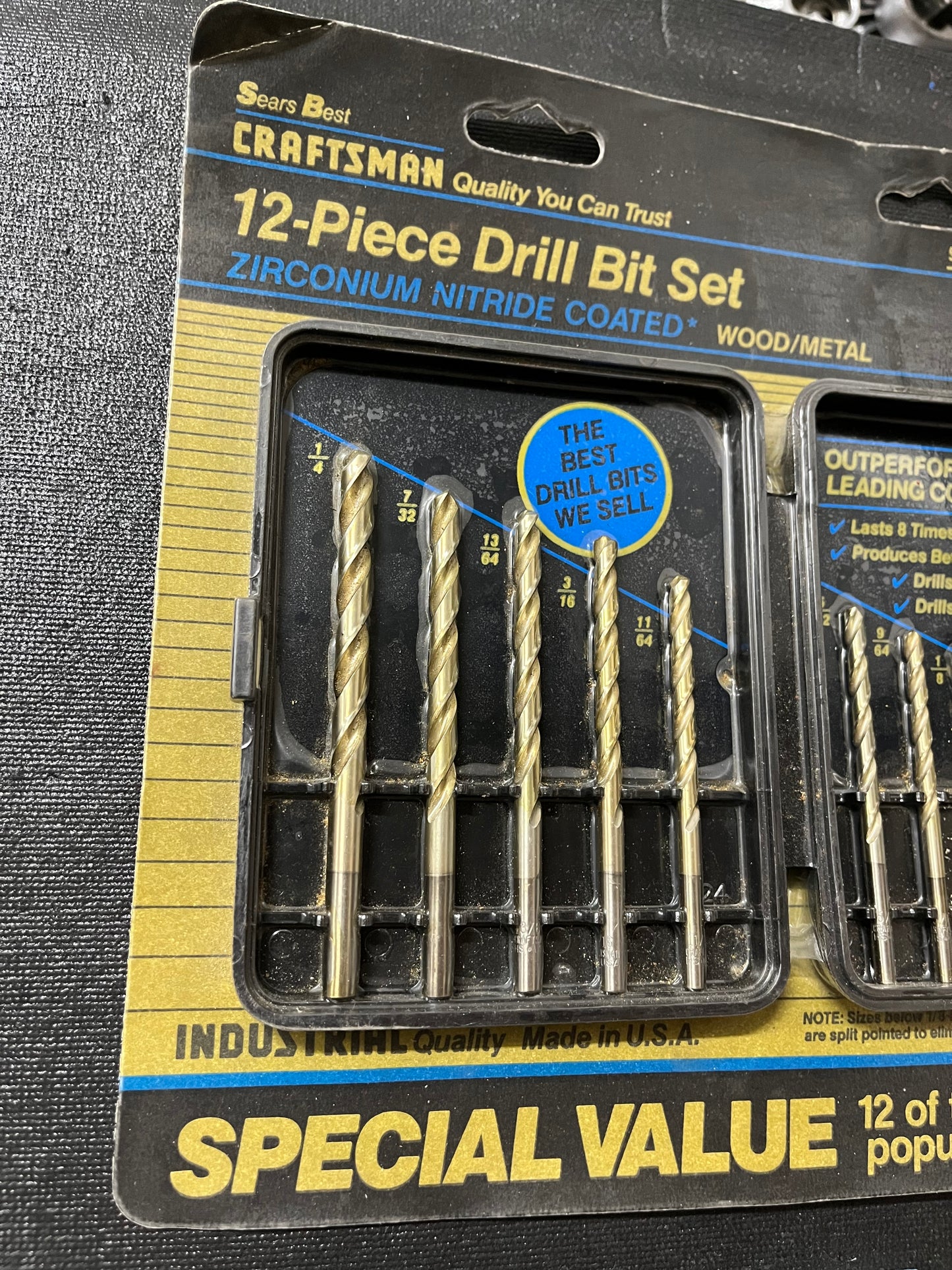 NOS Sears Best Craftsman 12pc Zirconium Nitride 12pc Drill Bit Set 67071 USA