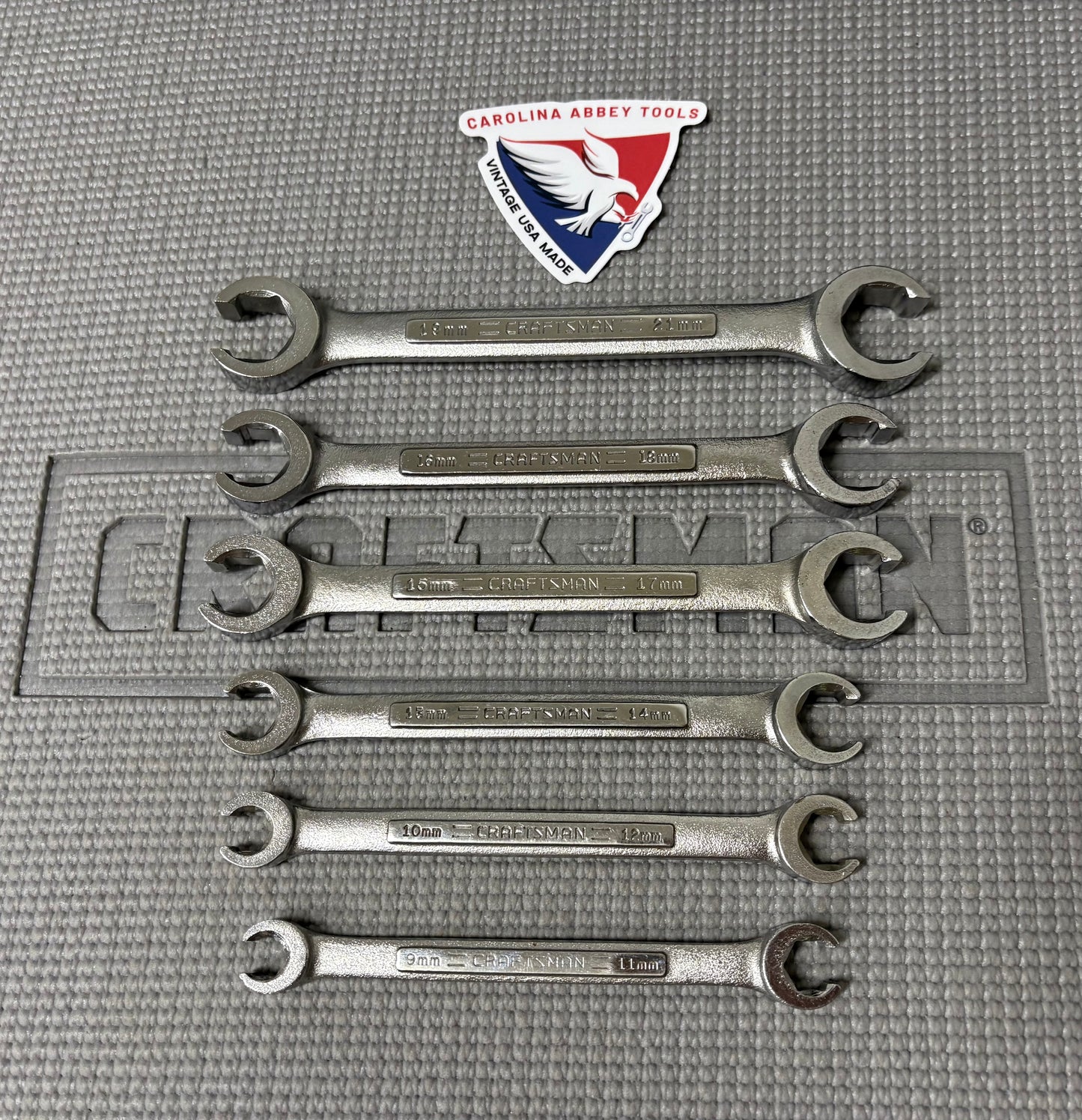 Sears Craftsman USA 6pc Metric Flare Nut Wrench Set -VA- 9mm to 21mm