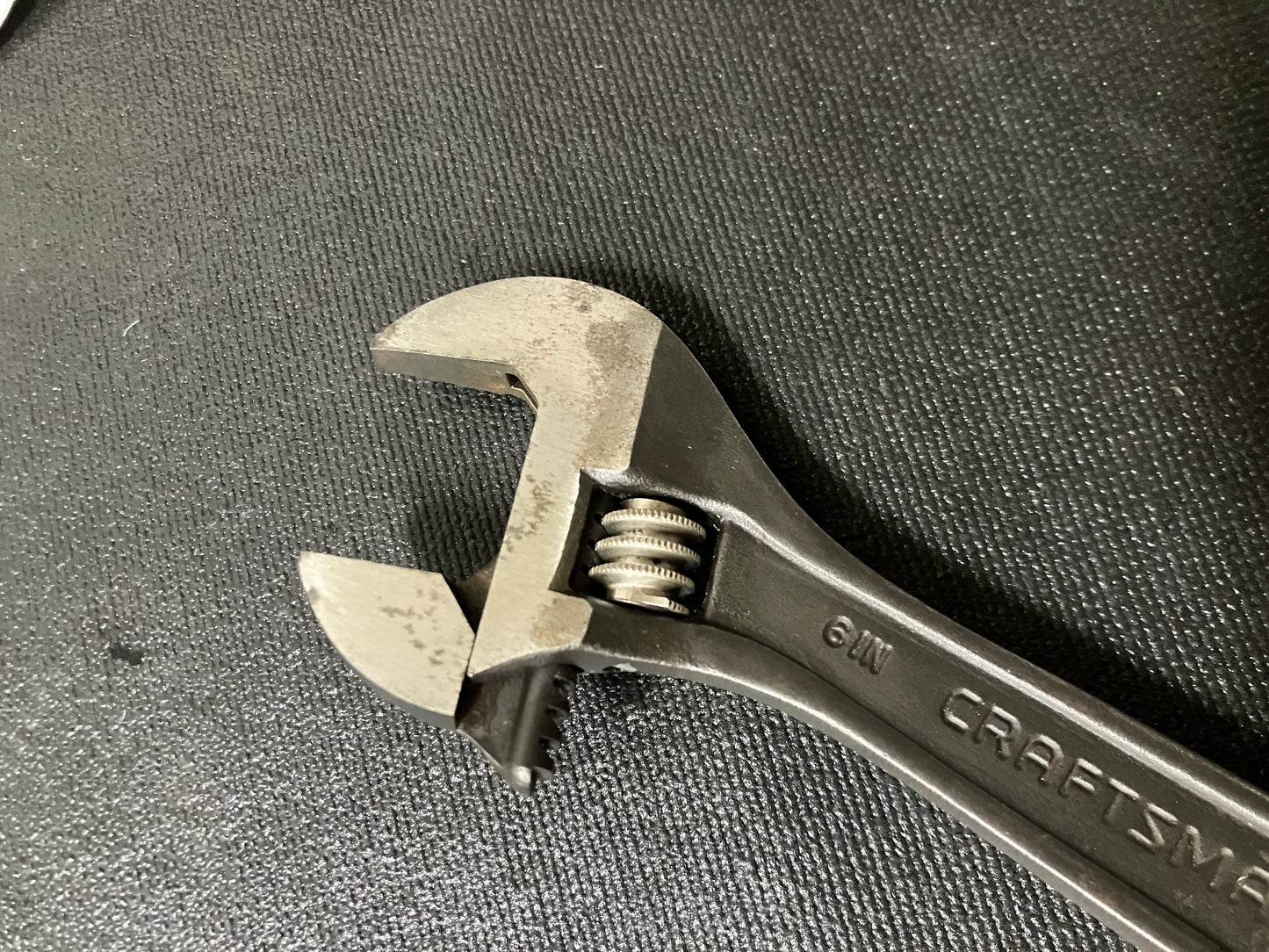 Rare Vintage Craftsman 6” Black Oxide Adjustable Wrench 4451 WF USA