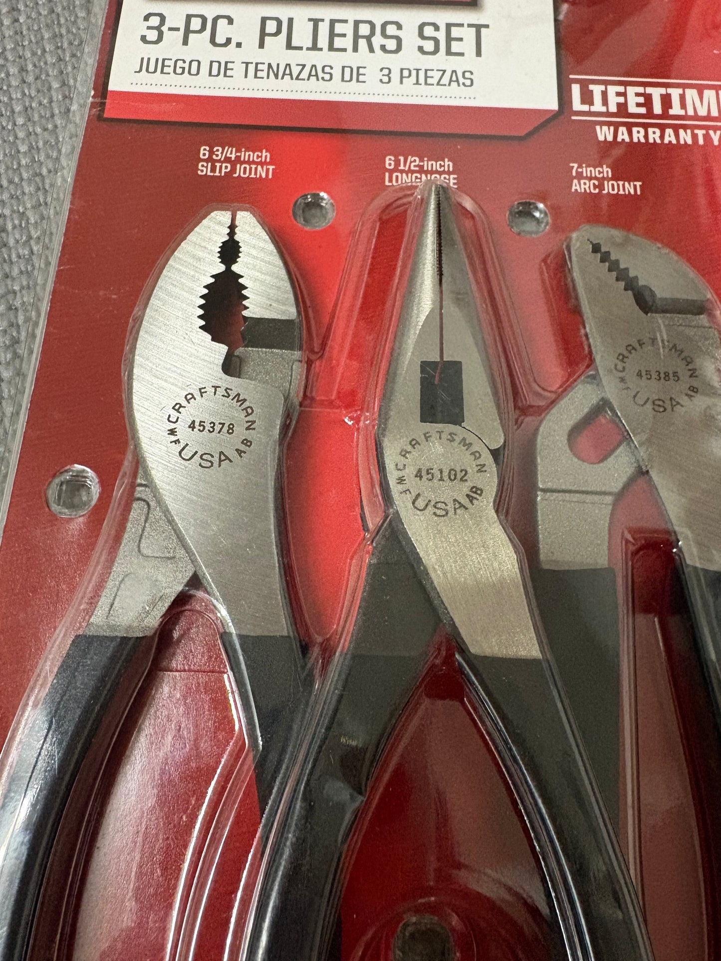 NOS Sears Craftsman USA 3pc Pliers Set 31795 WF USA Includes 45385 45102 45376