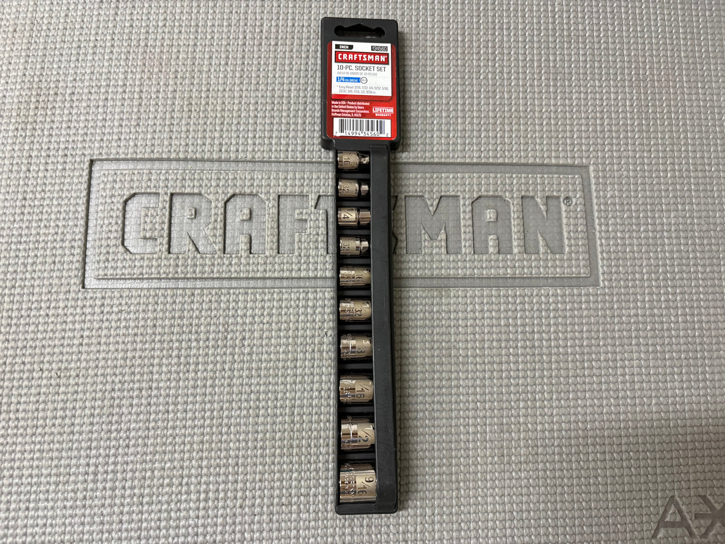 NOS Sears Craftsman 10pc 1/4” Drive Easy Read Socket Set 34560 G2D USA Dual Mark