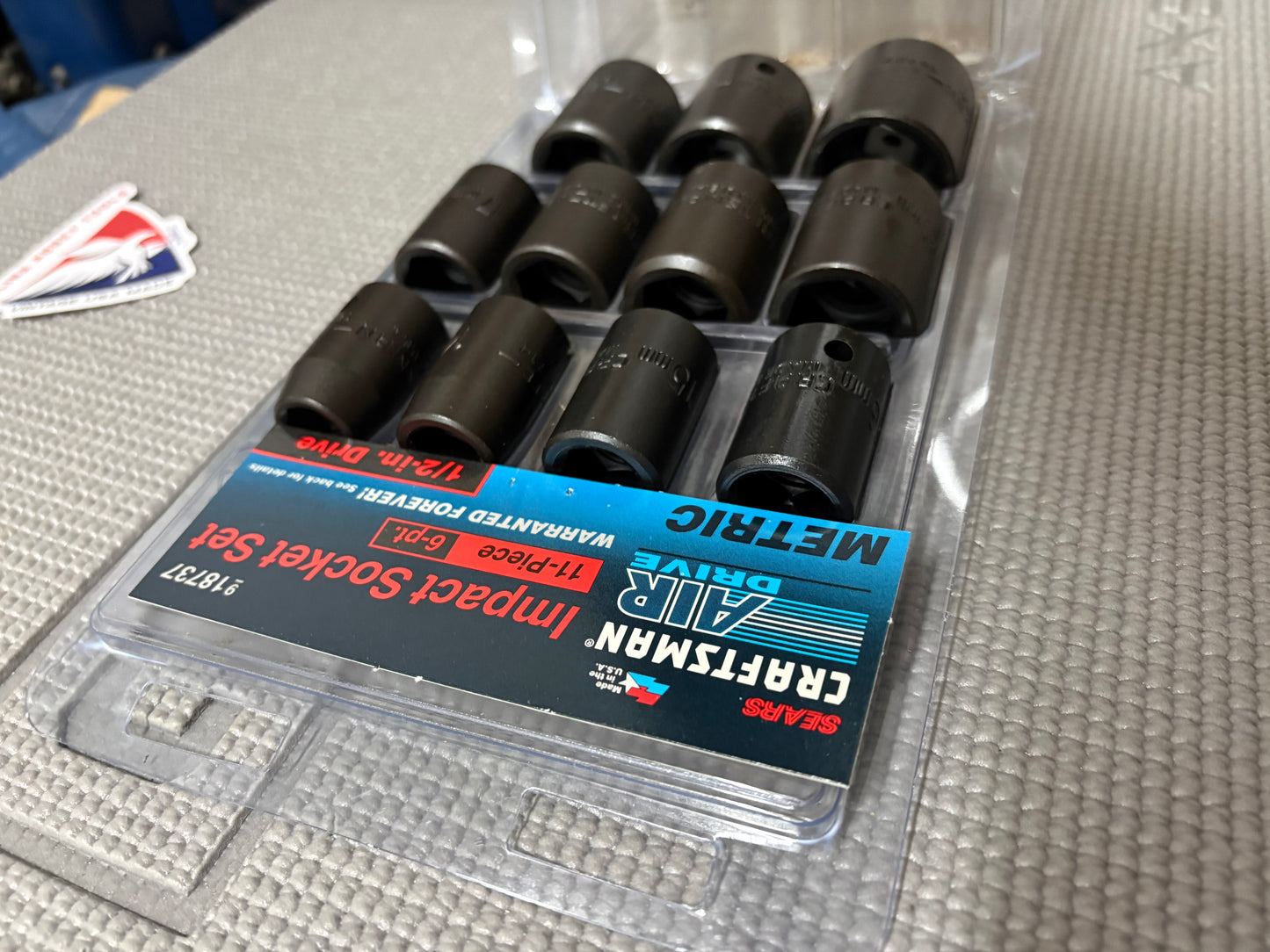 NOS Sears Craftsman 11pc Metric 1/2” Drive Impact Socket Set 18787 USA 13-27mm
