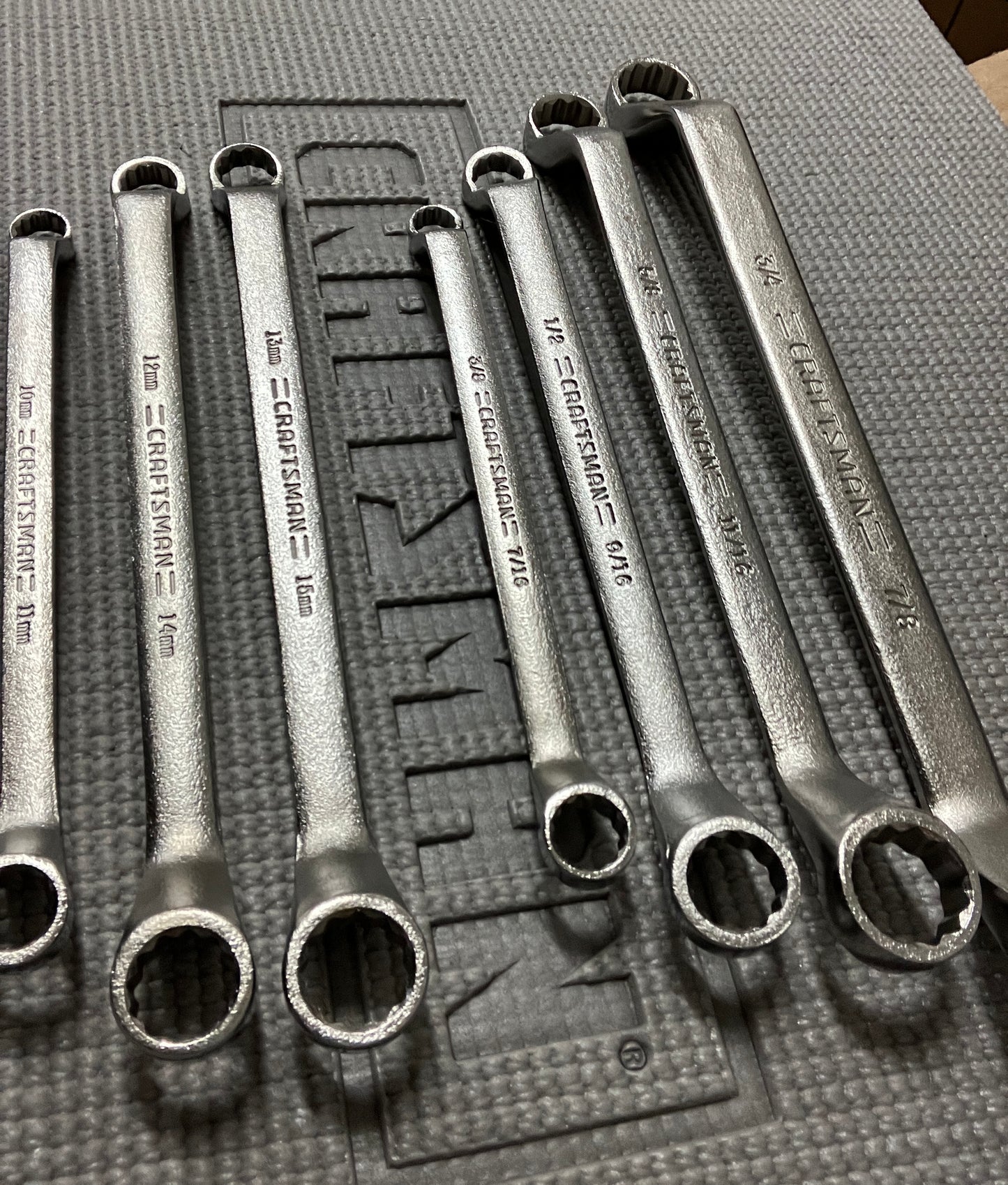 NOS Vintage Craftsman 7pc Satin Deep Offset Box End Wrench Set 44328 -VA- USA