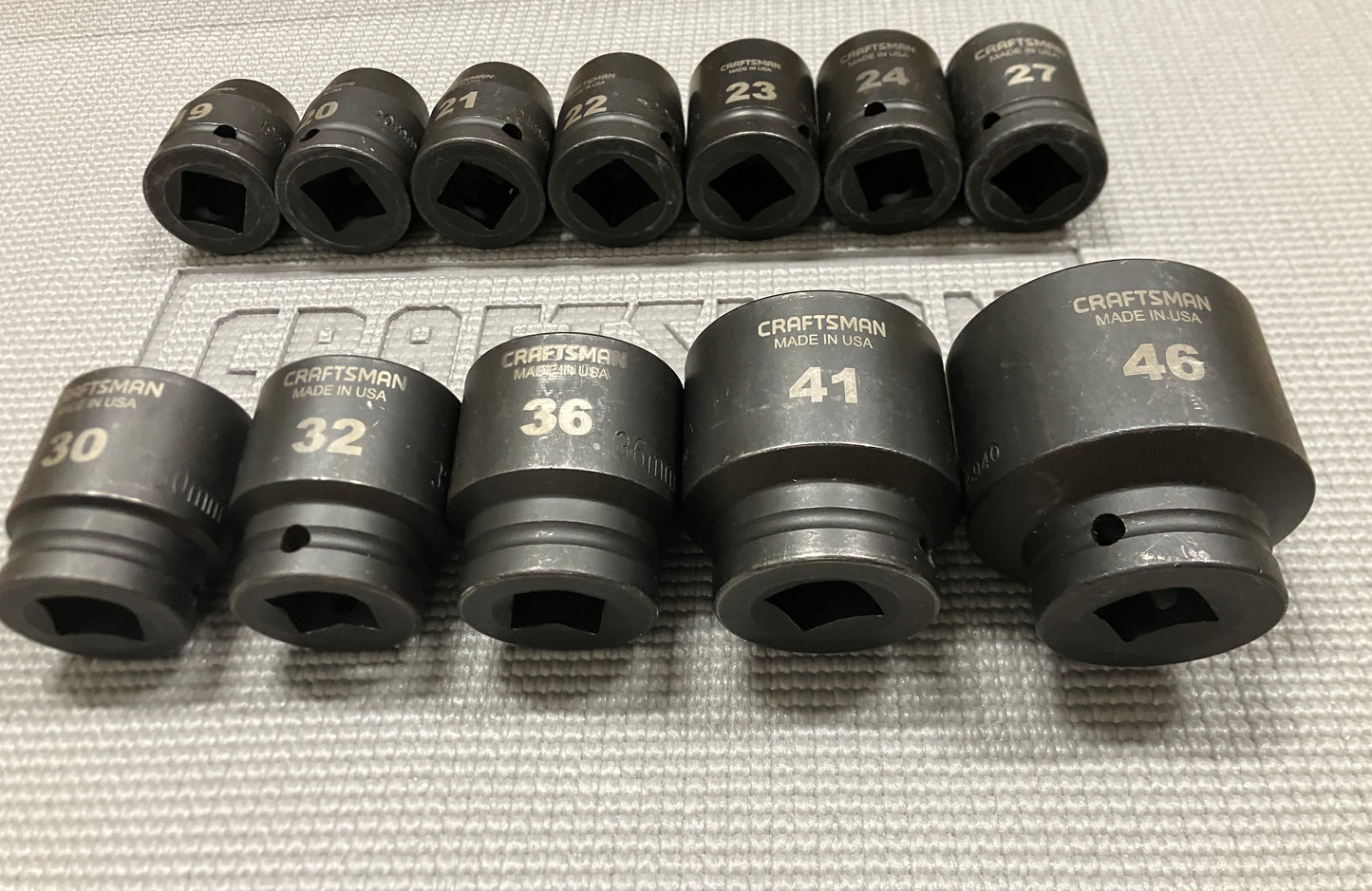 Vintage Craftsman 12pc 3/4" Drive 19-46mm Easy Read Impact Socket Set 18794 USA