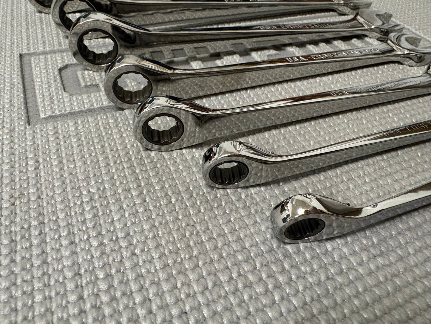Rare Sears Craftsman USA Reversible Ratcheting Cross Force Wrench Set SAE 44850