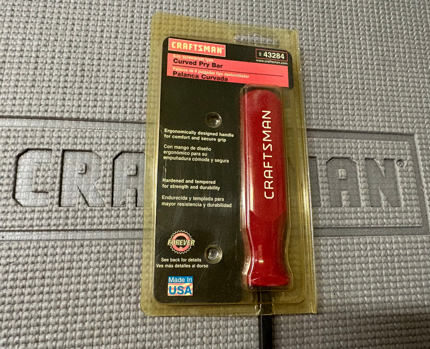 NOS Sears Craftsman USA 8” Curved Pry Bar 43284 Red Handle
