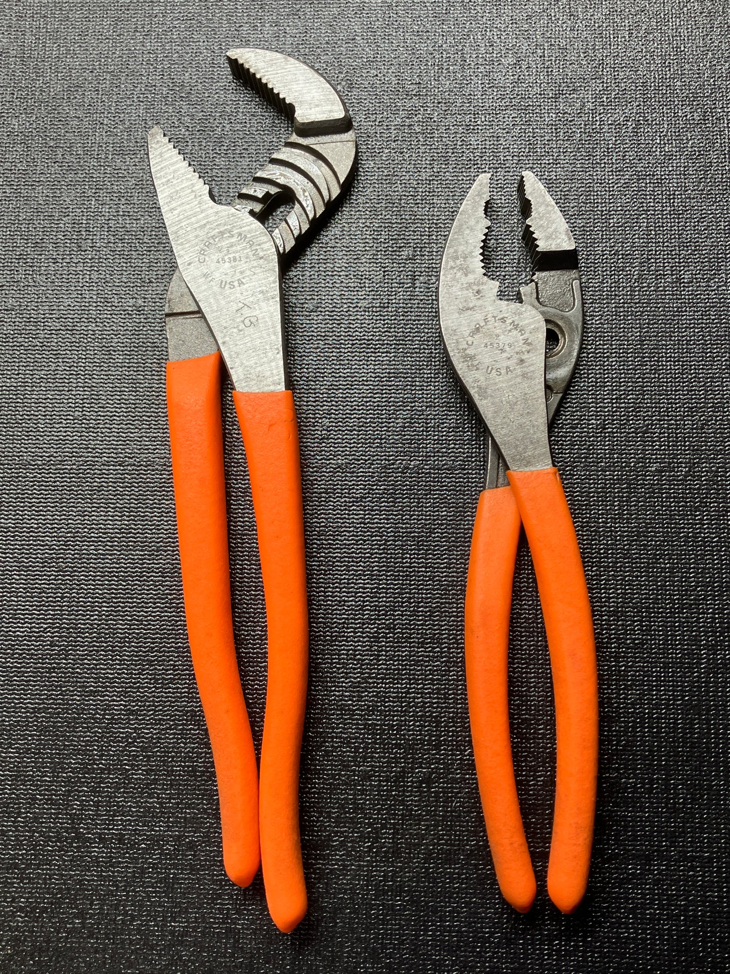 Craftsman 2pc Neon Orange Pliers Hi Viz High Visibility 45381 45379 WF USA