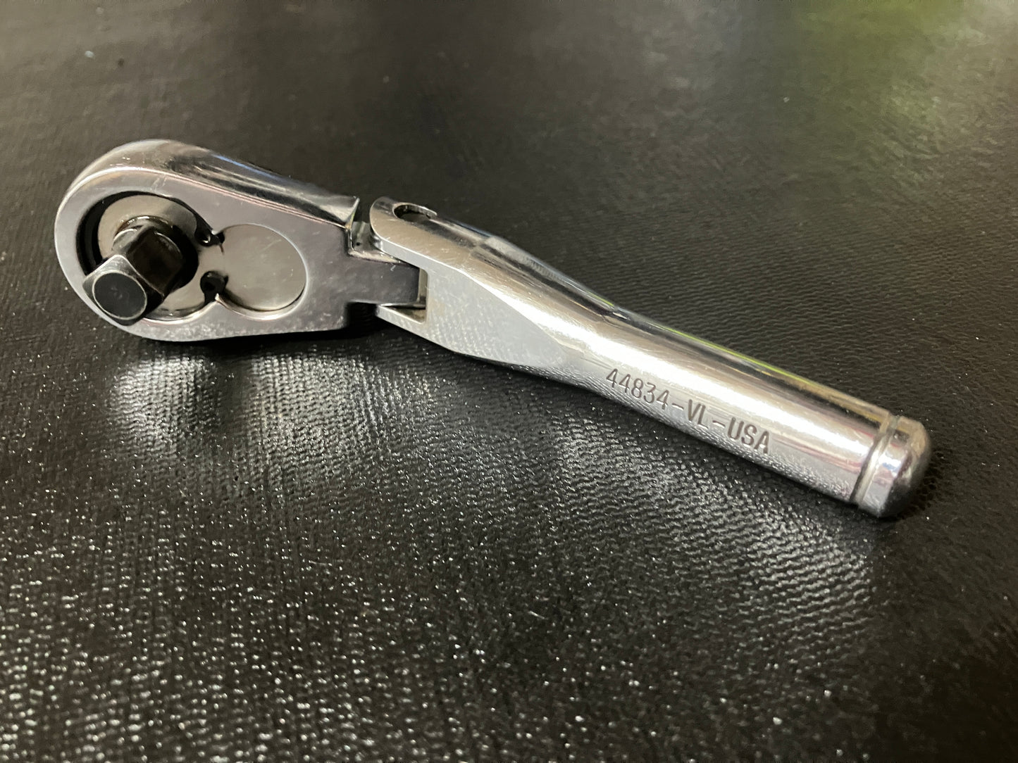 Vintage Craftsman Fully Polished 3/8"  Drive Stubby Flex Ratchet - 44834 VL USA