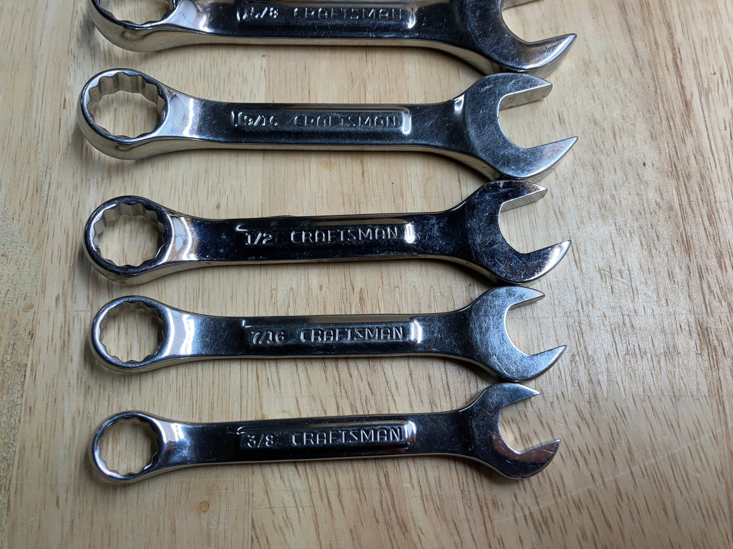 Vintage Craftsman Professional Combination Wrench Bundle - Metric and SAE Stubby Sets, USA