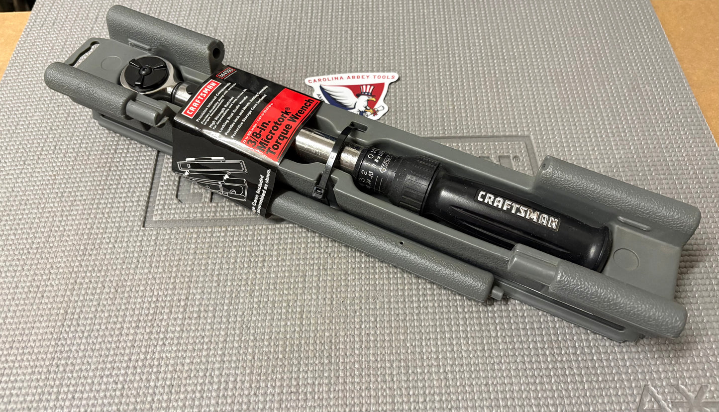 NOS Sears Craftsman USA Microtork Torque Wrench 3/8” Drive w/ Case 44593