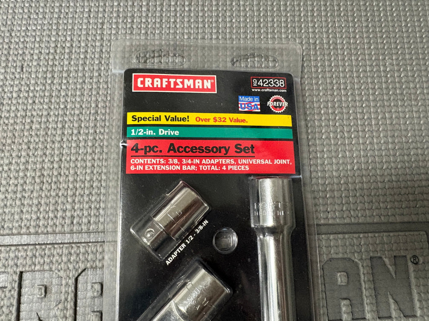 NOS Sears Craftsman 1/2” Drive 4pc Adapter U-Joint Accessory Set 42338 USA