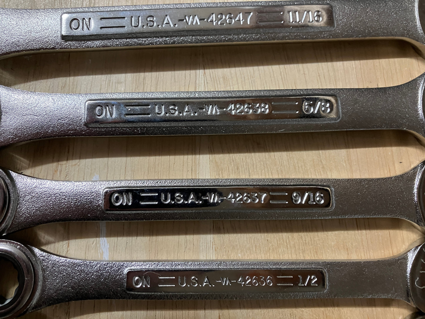 Vintage Craftsman 8pc SAE Ratcheting Combination Wrench Set 5/16 - 3/4 42444 USA