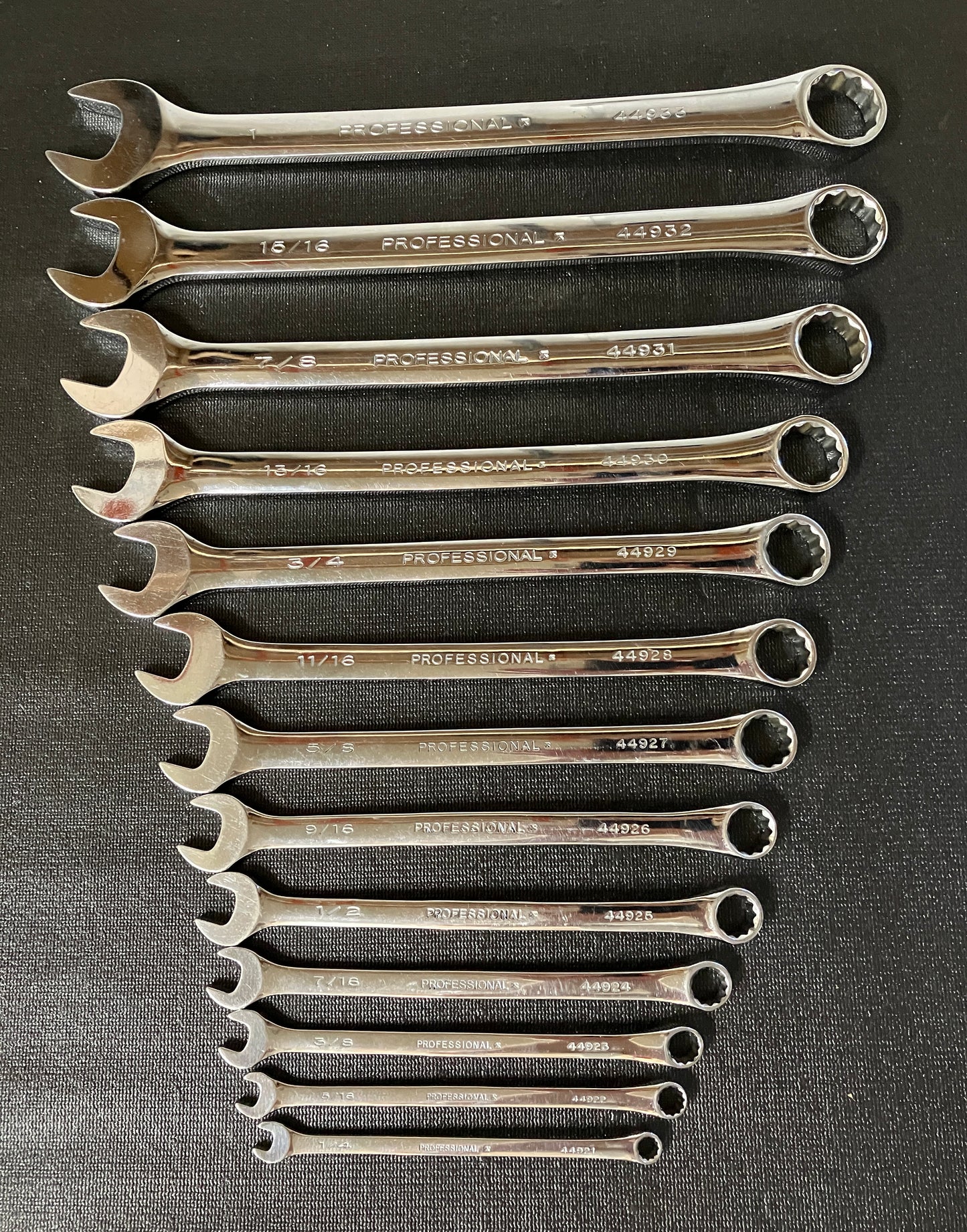 Vintage Craftsman Professional 13pc 1/4” to 1” Combination Wrench Set 44934 USA