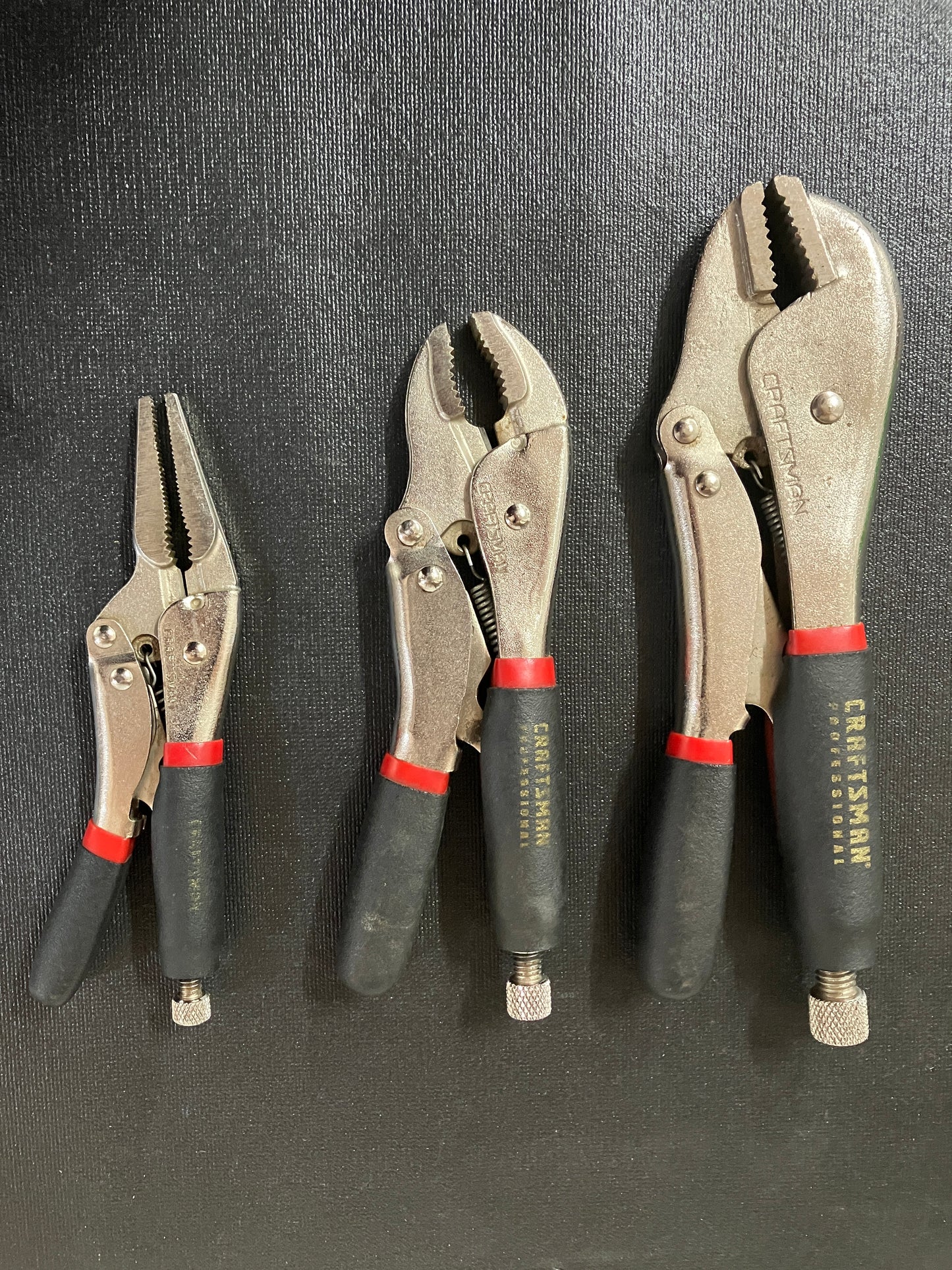 Vintage Craftsman Professional 3pc Vise Grip Locking Pliers Soft Grip USA