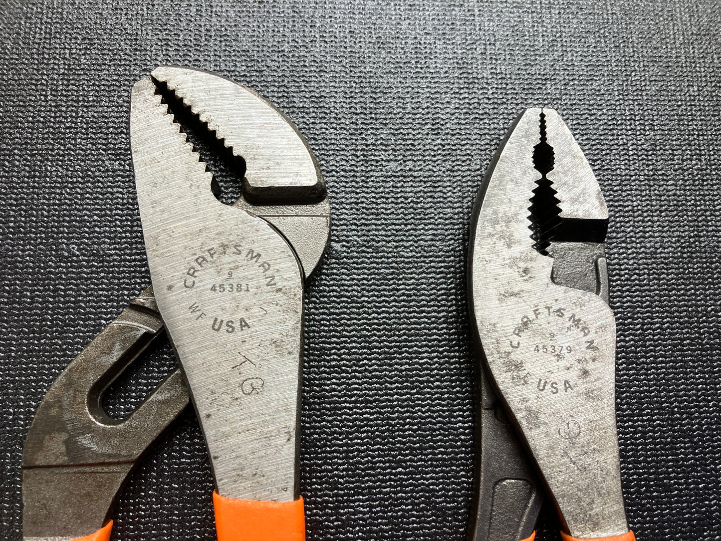 Craftsman 2pc Neon Orange Pliers Hi Viz High Visibility 45381 45379 WF USA
