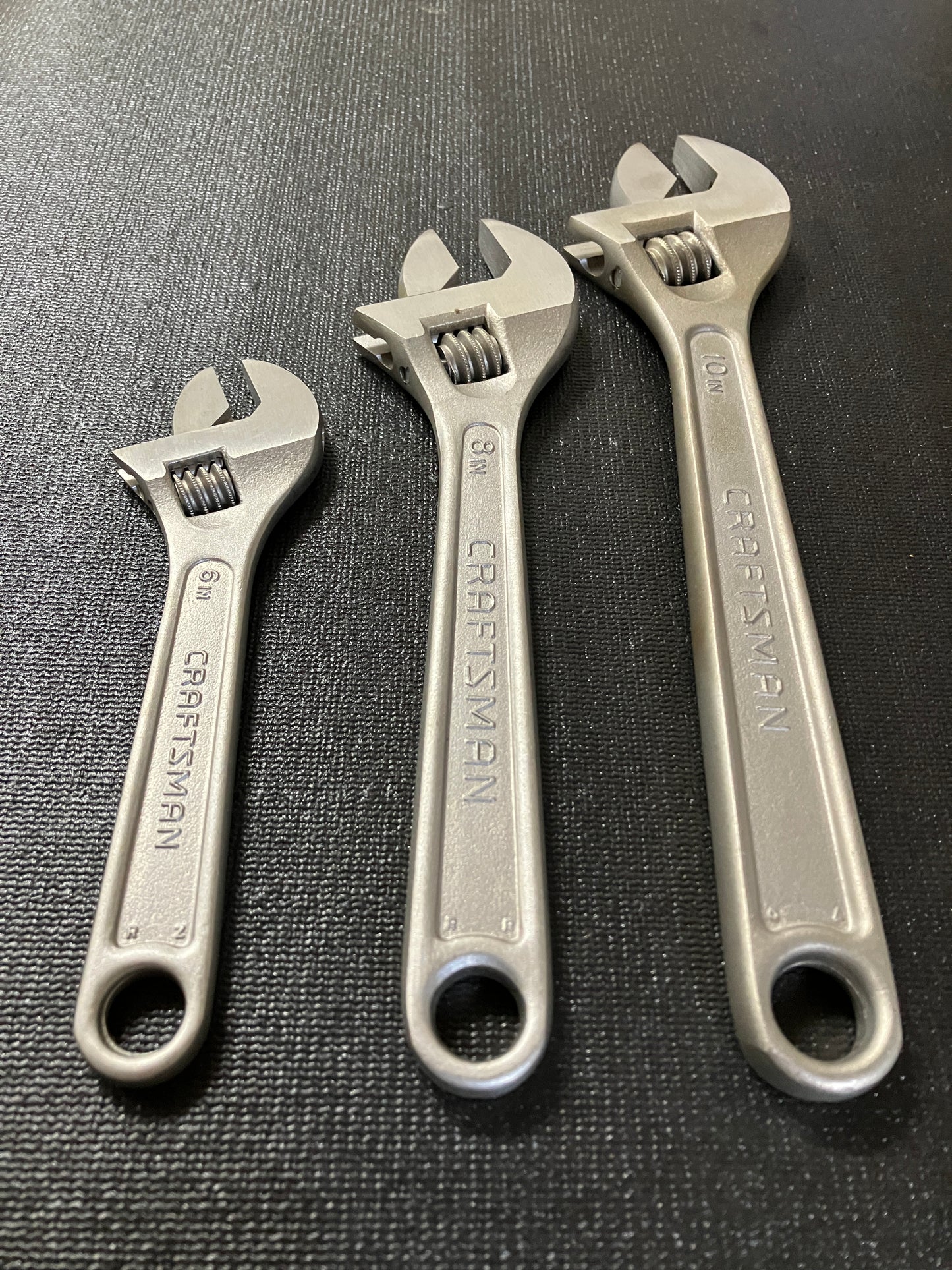 Vintage Craftsman 3pc Adjustable Wrench Set 44664 USA 6”, 8,” and 10”
