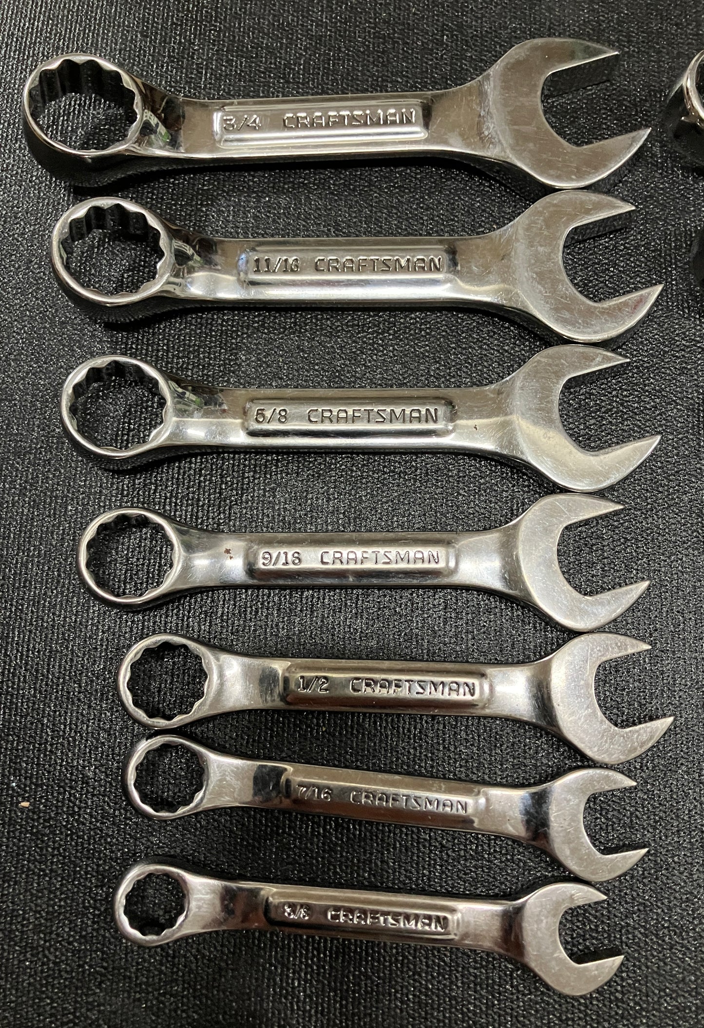 Vintage Craftsman Professional Stubby Wrench Set Bundle - 7pc SAE & 7pc Metric, USA