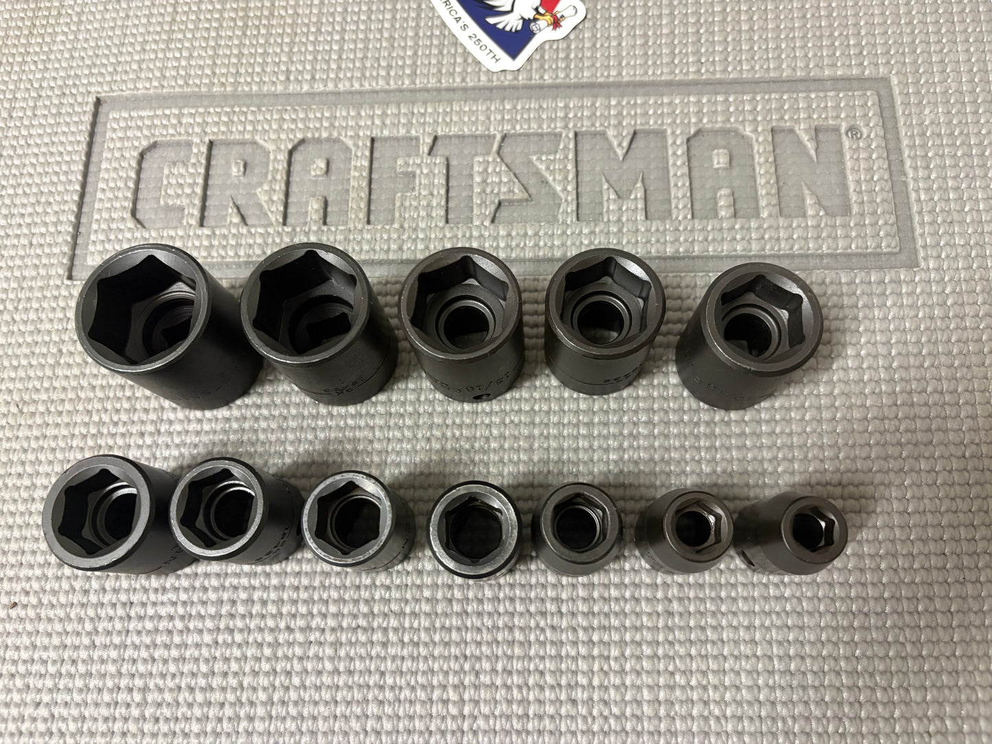 Sears Craftsman 1/2" Drive 12pc SAE Impact Socket Set 19430 USA w/ Case