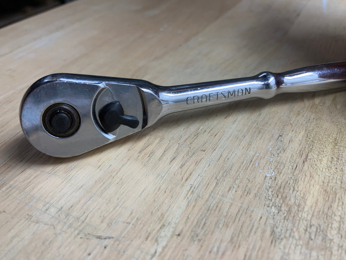 Vintage Craftsmal Full Polish 1/4" Drive Pear Head Quick Release Ratchet -VP- 44812 USA