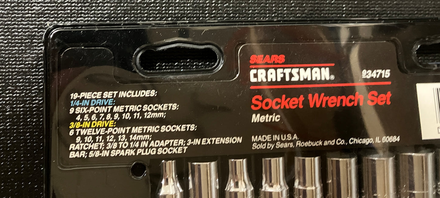 Vintage NOS Craftsman socket wrench set 34715