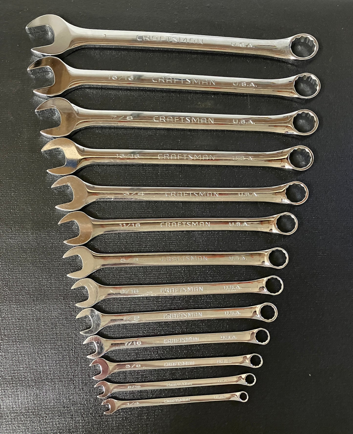 Vintage Craftsman Professional 13pc 1/4” to 1” Combination Wrench Set 44934 USA