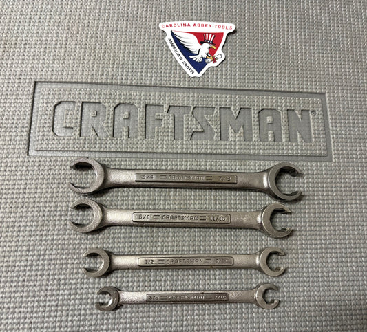 Sears Craftsman 4pc SAE Flare Nut Wrench Set -VA- USA