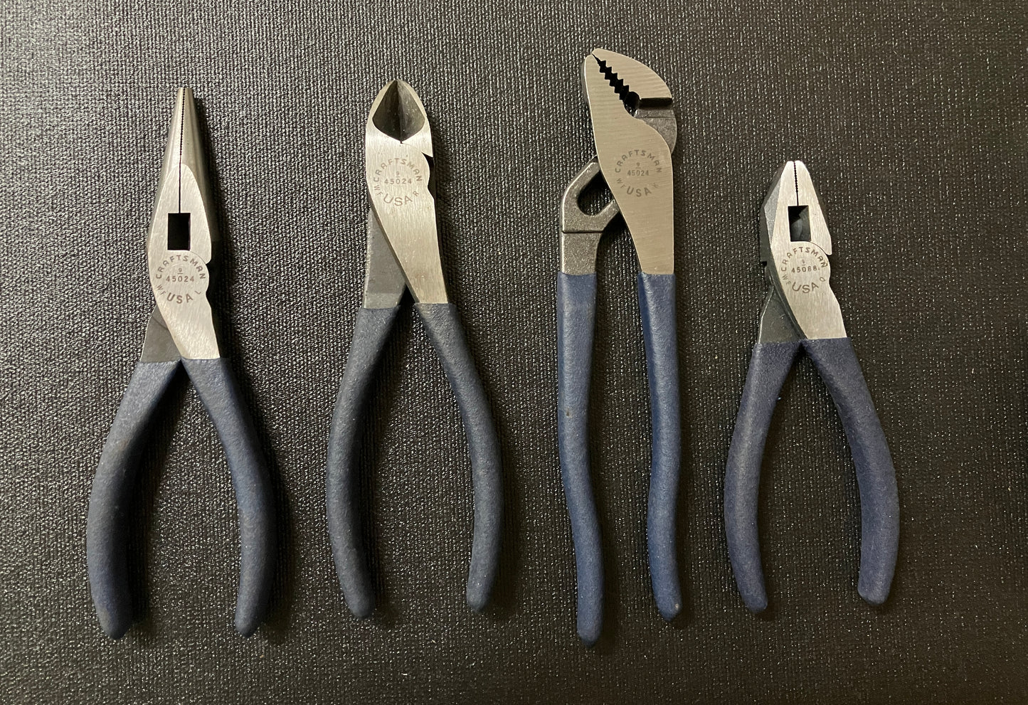 NOS Vintage Craftsman 4pc Blue Handle Plier Set 45024 & 45088 USA