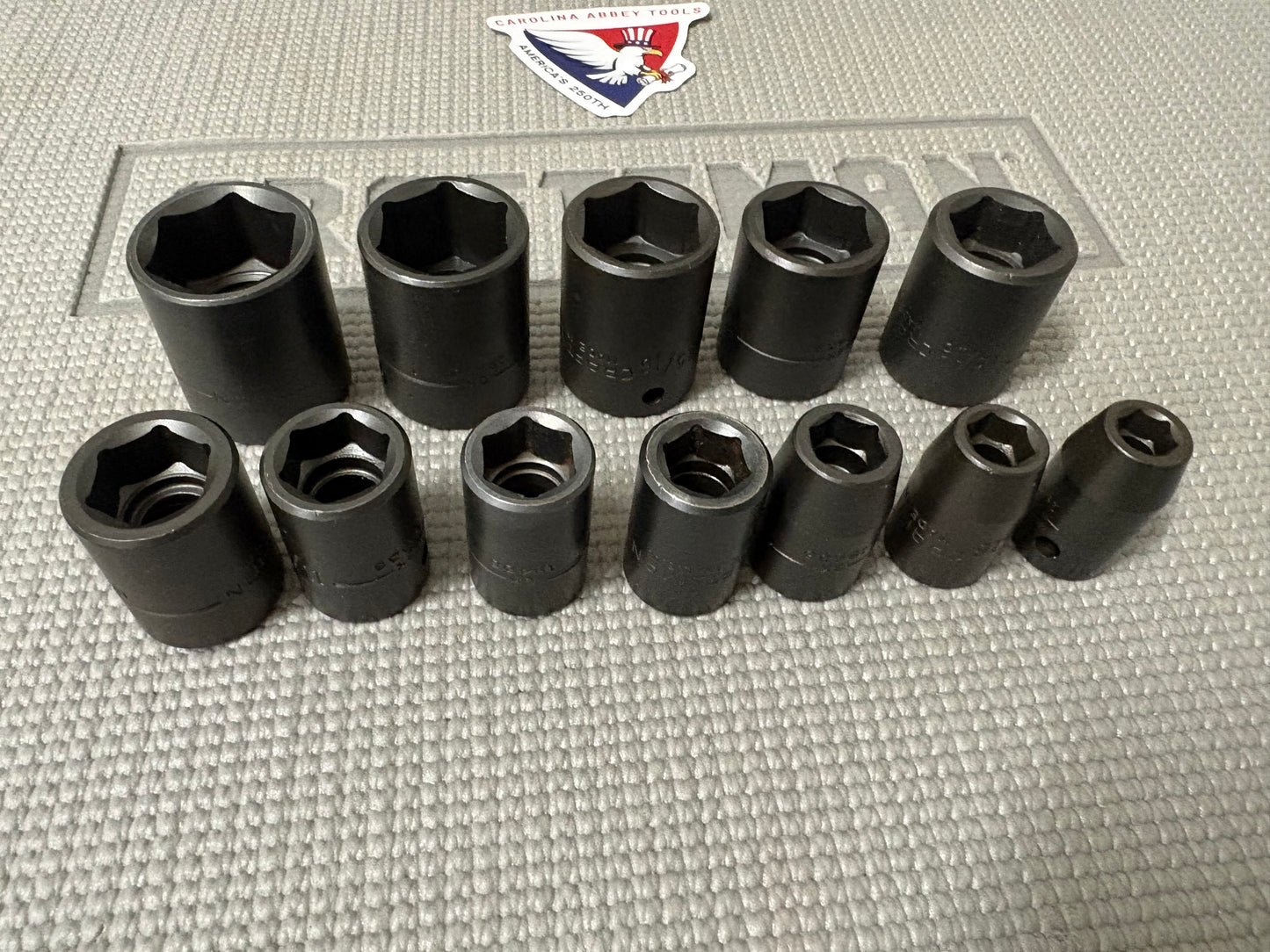 Sears Craftsman 1/2" Drive 12pc SAE Impact Socket Set 19430 USA w/ Case