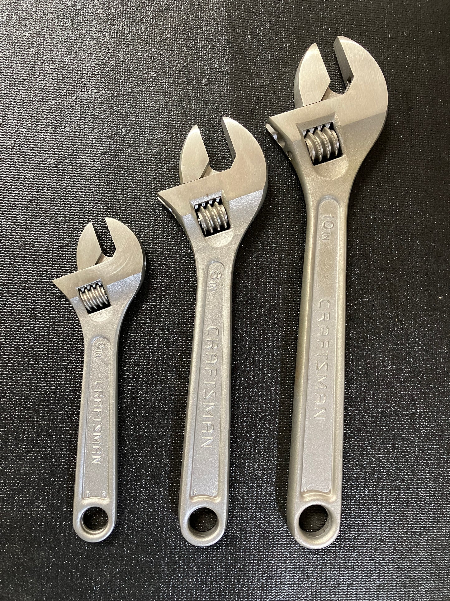 Vintage Craftsman 3pc Adjustable Wrench Set 44664 USA 6”, 8,” and 10”