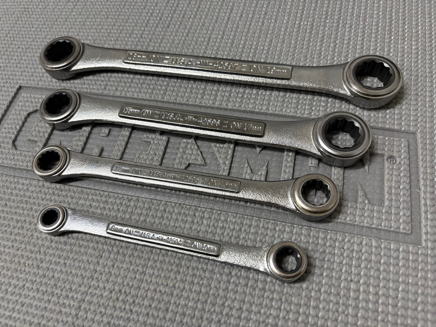 Sears Craftsman USA 42447 Metric 8-19mm Double Box End Ratcheting Wrench Set Like New!