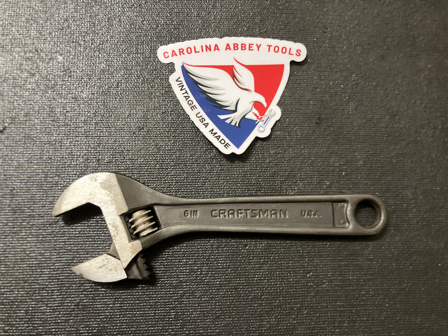 Rare Vintage Craftsman 6” Black Oxide Adjustable Wrench 4451 WF USA