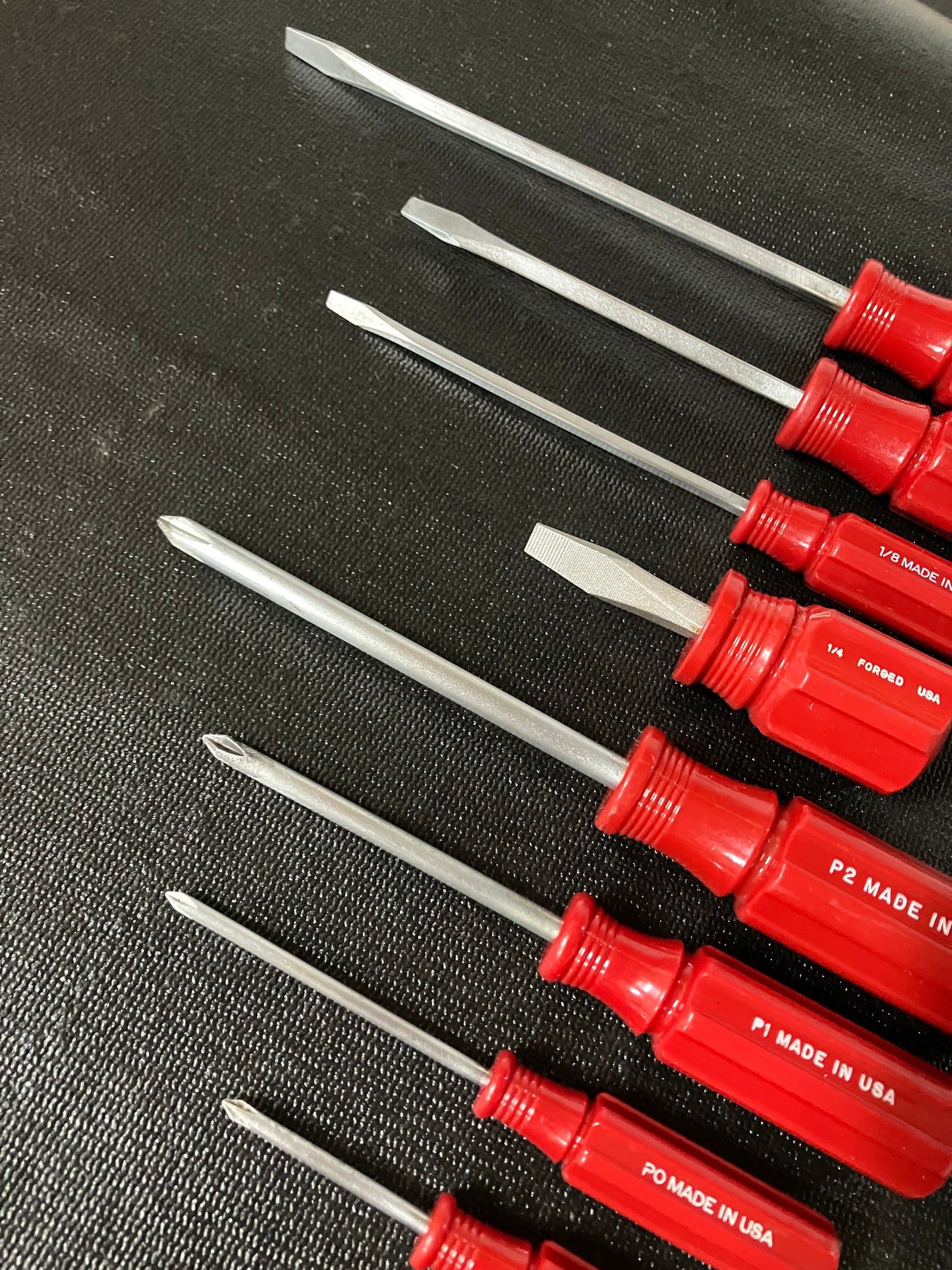 Vintage Craftsman 12pc Solid Red Handle Screwdriver Bundle USA