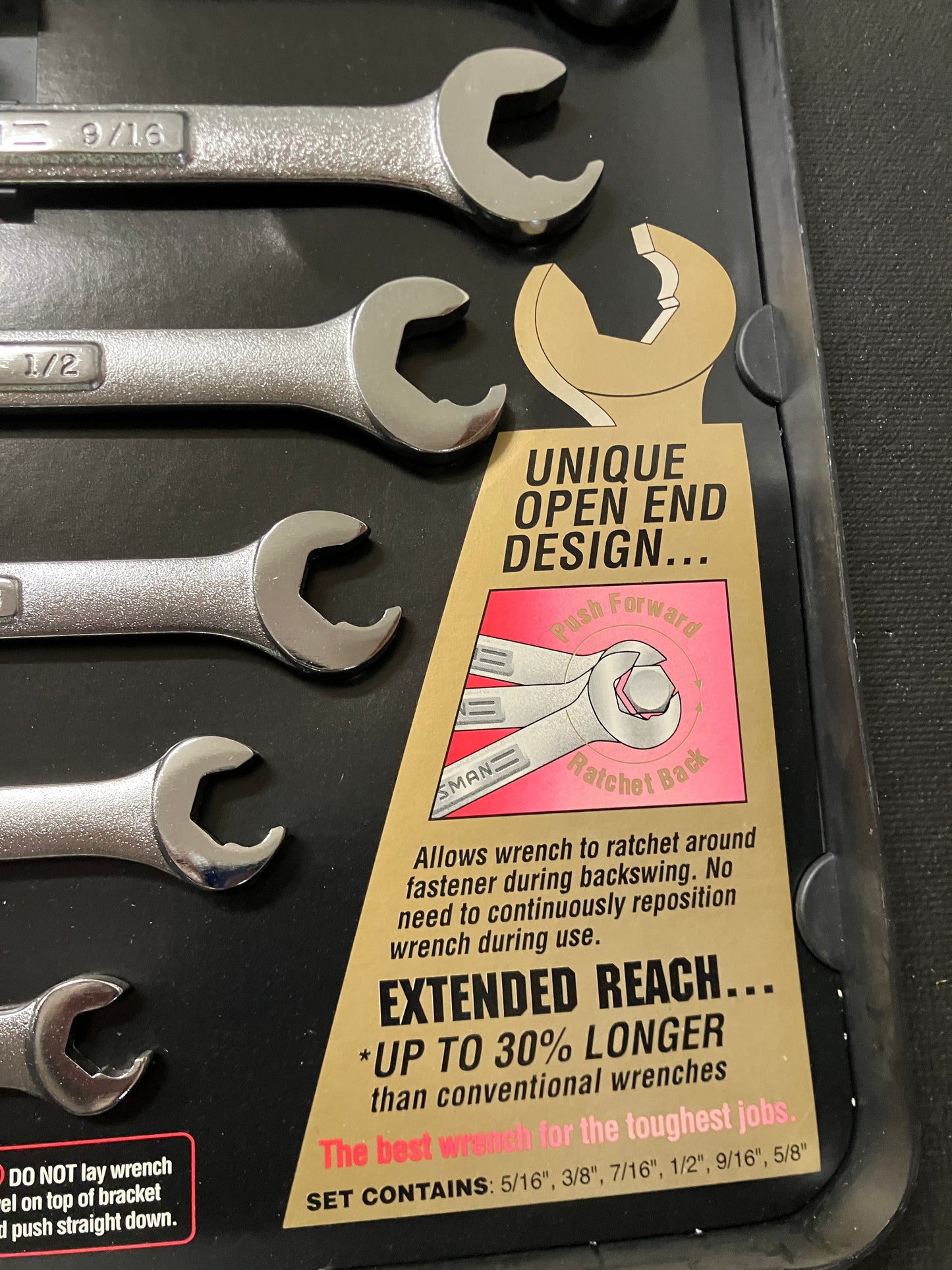 NOS Vintage Sears Craftsman 6pc Quick Wrench Set SAE 42356 5/16"- 5/8" -VA- USA