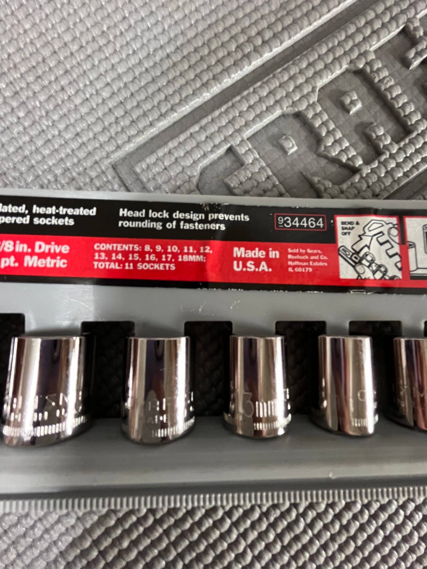 Craftsman USA NOS 3/8” Drive 6 Pt Socket Sets SAE & Metric 34463 34464