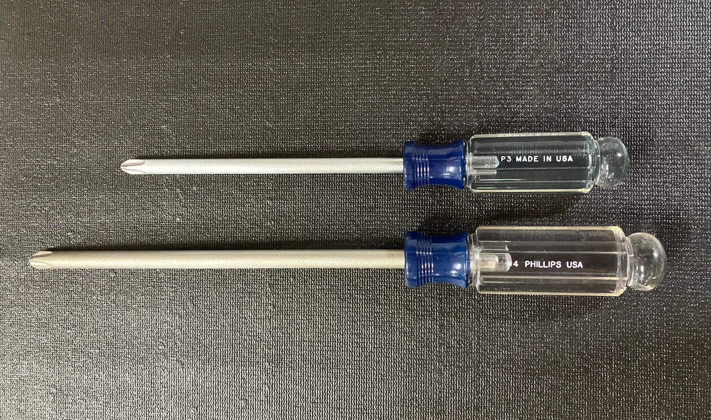 Vintage Craftsman Phillips Screwdrivers, P3 41297 PR USA & #4 41298 WF USA