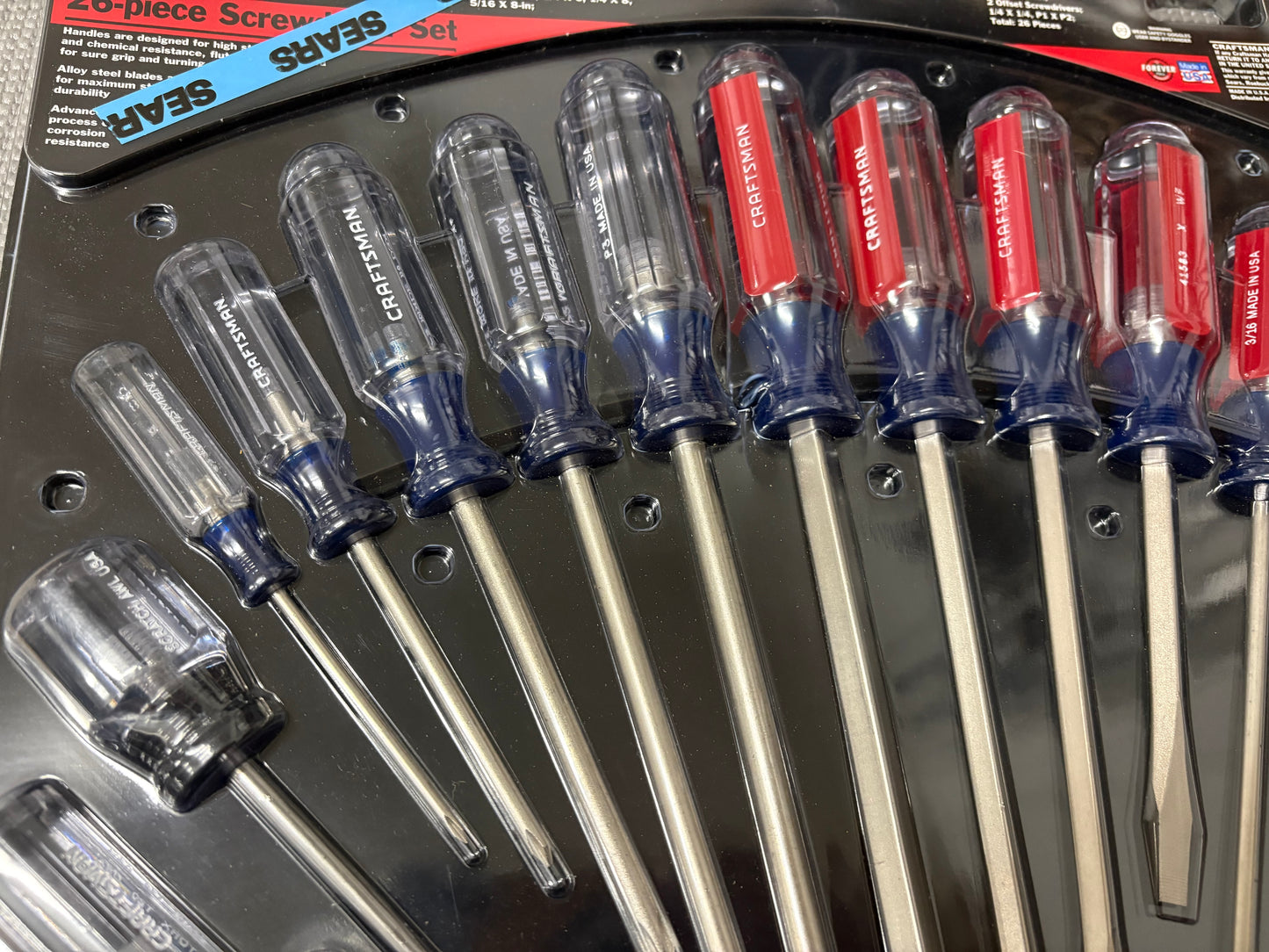 NOS Sears Craftsman Huge 26 Pc Screwdriver Set 47158 WF USA Rare Package