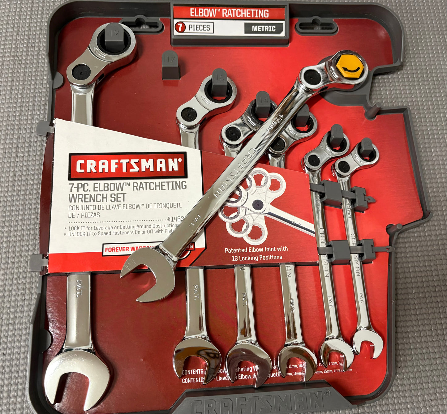Sears Craftsman Metric 7pc Elbow Ratcheting Wrench Set 14636