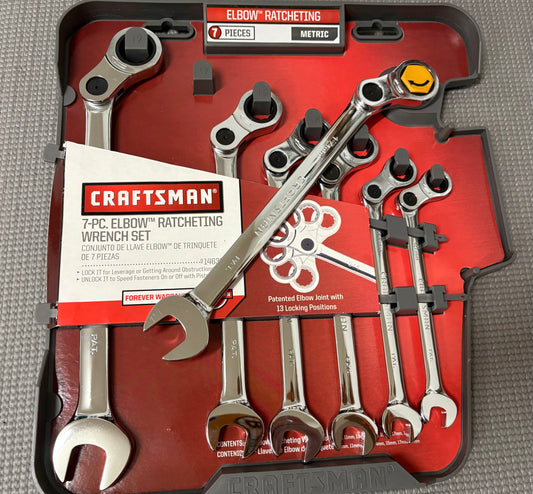 Sears Craftsman Metric 7pc Elbow Ratcheting Wrench Set 14636