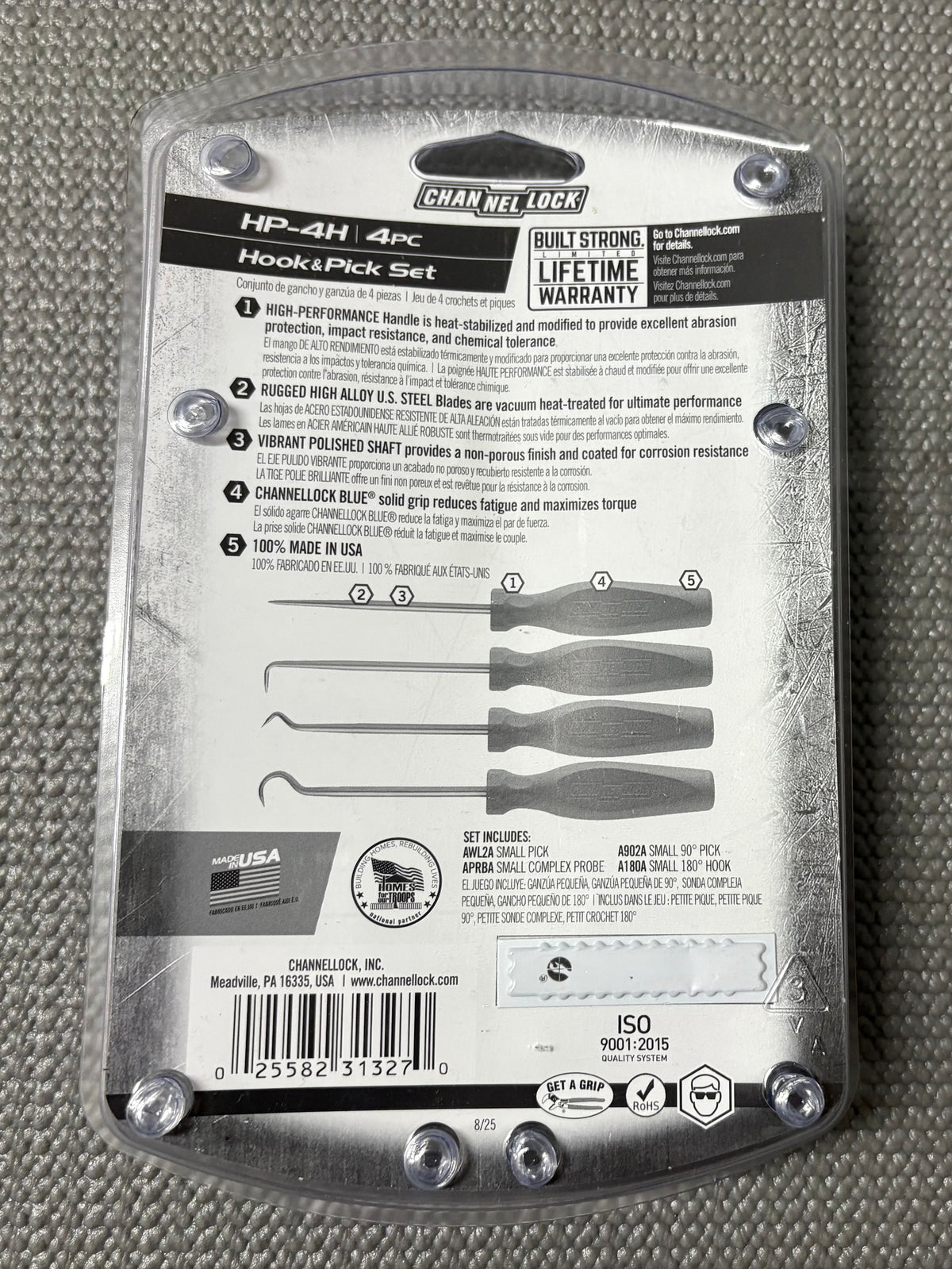 Channellock 4pc Precision Hook & Pick Set HP-4H USA