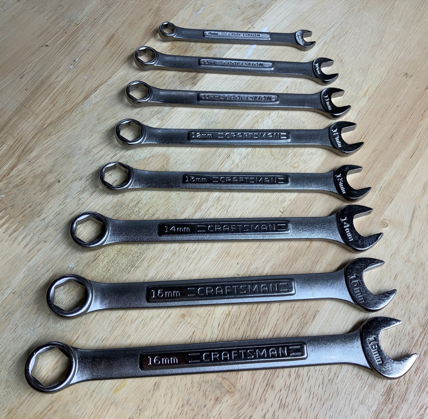 Vintage Craftsman 8pc 6 Point Metric Wrench Set USA 8-16mm - LIKE NEW!