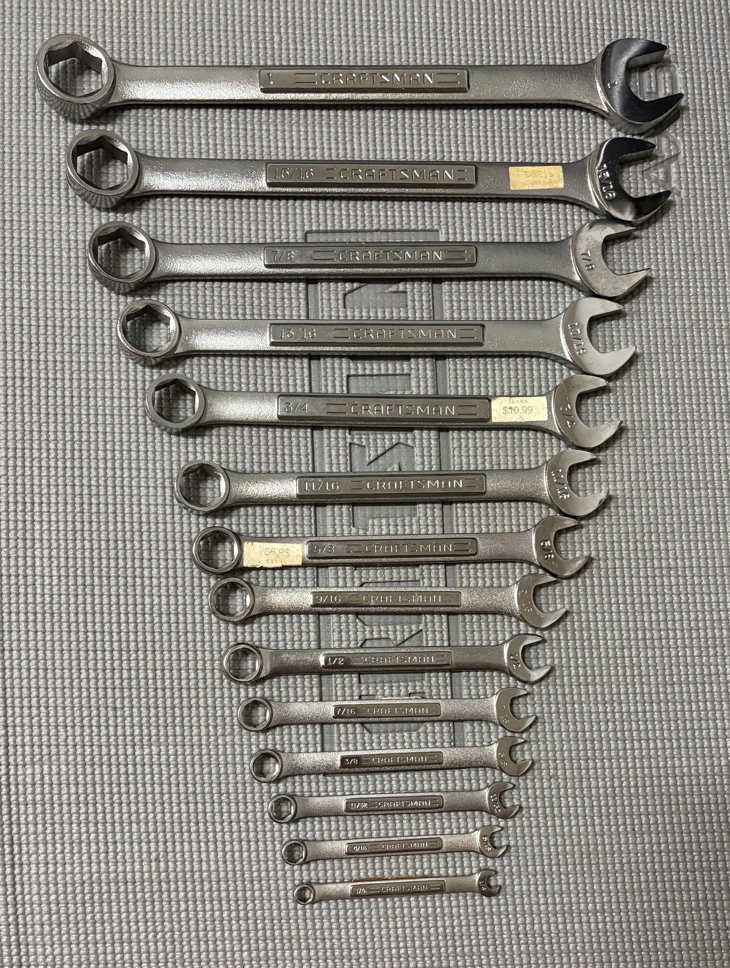 Sears Craftsman 14pc SAE 6 Point Combination Wrench Set 1/4” - 1” 44154 USA VA