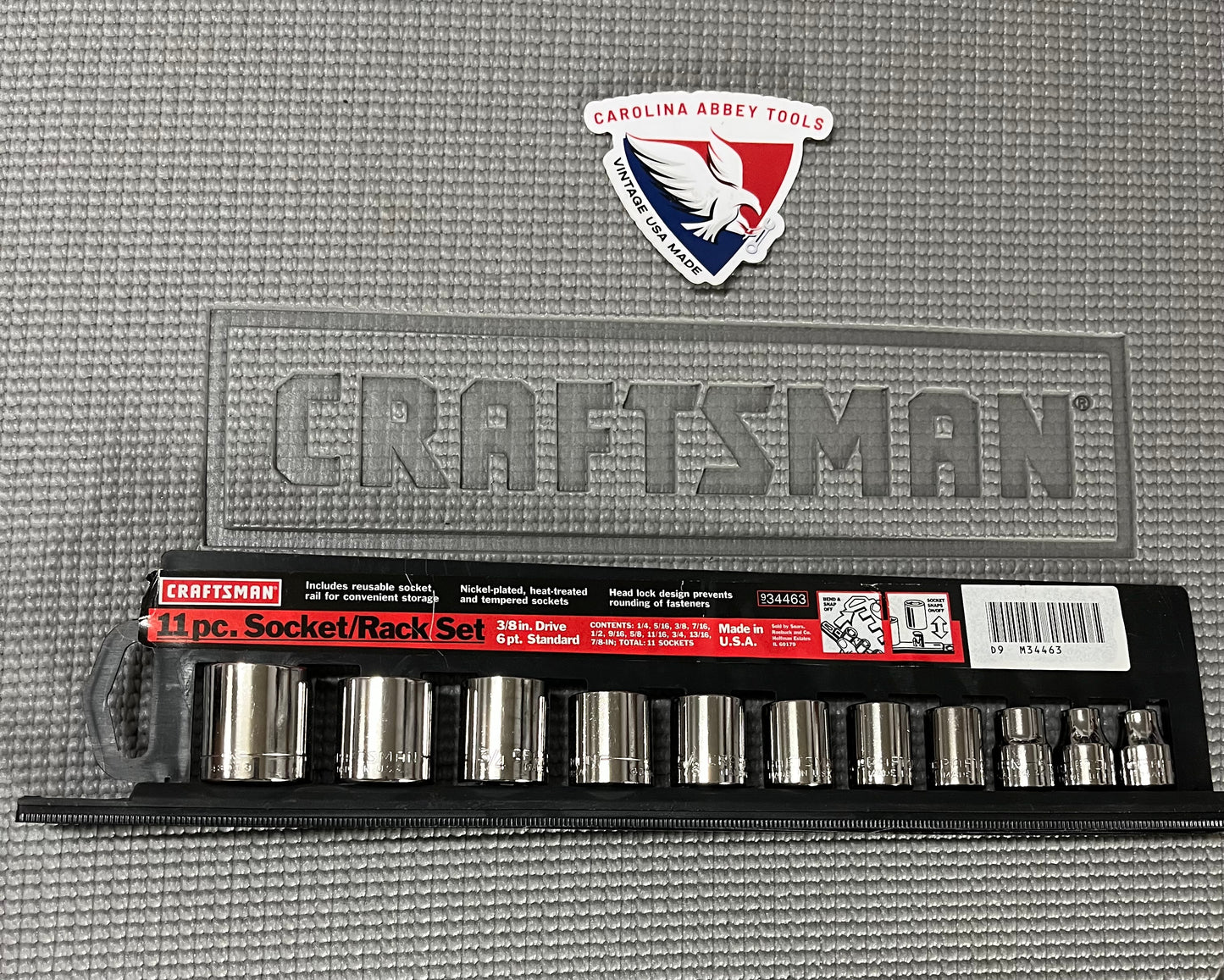 Craftsman USA NOS 3/8” Drive 6 Pt Socket Sets SAE & Metric 34463 34464